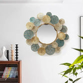 Bubble Wall Mirror with artistic gold metal bubble frame design